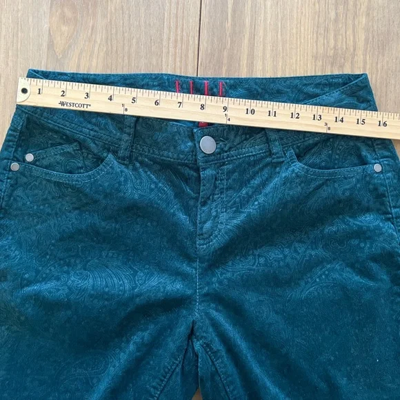 Elle Teal Paisley-Print Straight Leg Jeans - Picture 8 of 11